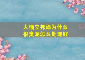 大桶立邦漆为什么很臭呢怎么处理好