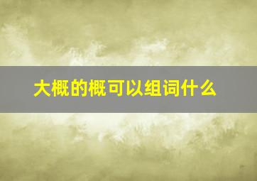 大概的概可以组词什么