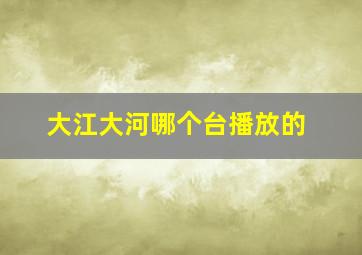 大江大河哪个台播放的