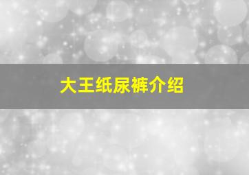 大王纸尿裤介绍