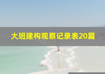 大班建构观察记录表20篇