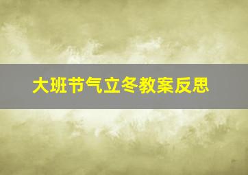 大班节气立冬教案反思