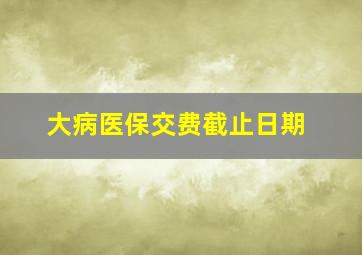 大病医保交费截止日期