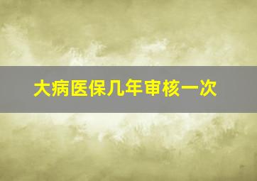 大病医保几年审核一次