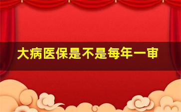 大病医保是不是每年一审