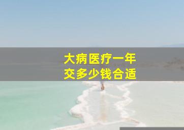 大病医疗一年交多少钱合适