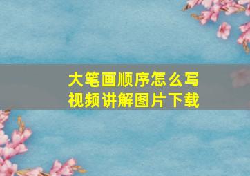 大笔画顺序怎么写视频讲解图片下载