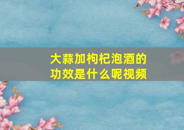 大蒜加枸杞泡酒的功效是什么呢视频