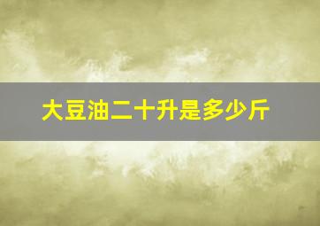 大豆油二十升是多少斤