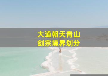 大道朝天青山剑宗境界划分