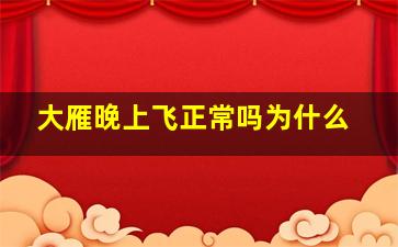 大雁晚上飞正常吗为什么