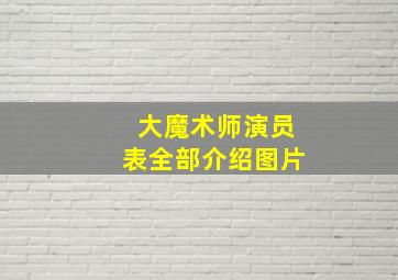 大魔术师演员表全部介绍图片