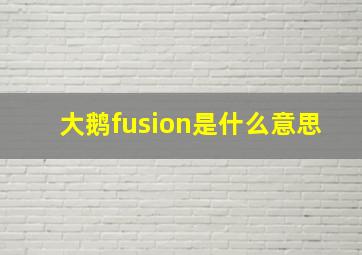 大鹅fusion是什么意思