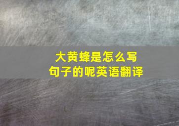 大黄蜂是怎么写句子的呢英语翻译