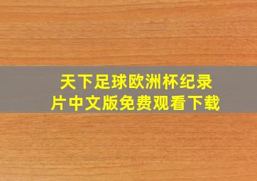 天下足球欧洲杯纪录片中文版免费观看下载