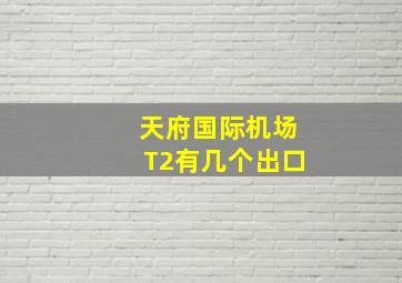 天府国际机场T2有几个出口