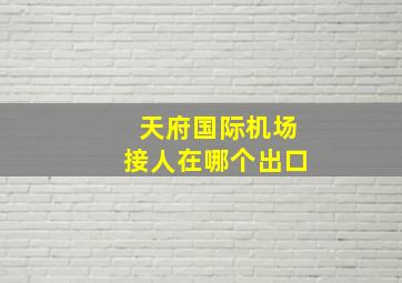 天府国际机场接人在哪个出口