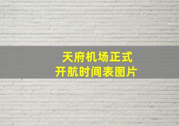 天府机场正式开航时间表图片