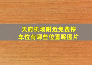 天府机场附近免费停车位有哪些位置呢图片