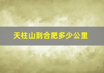 天柱山到合肥多少公里