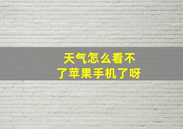 天气怎么看不了苹果手机了呀