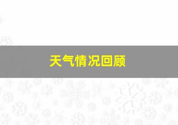 天气情况回顾