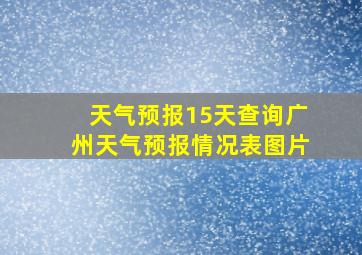 天气预报15天查询广州天气预报情况表图片