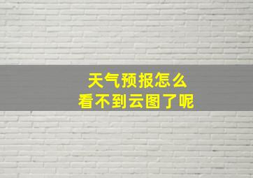 天气预报怎么看不到云图了呢