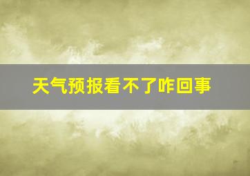 天气预报看不了咋回事