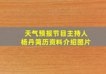 天气预报节目主持人杨丹简历资料介绍图片