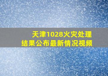 天津1028火灾处理结果公布最新情况视频