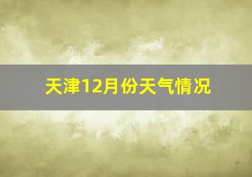 天津12月份天气情况