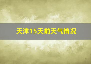 天津15天前天气情况