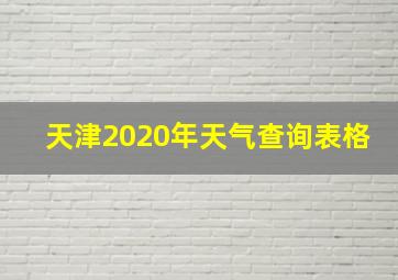 天津2020年天气查询表格