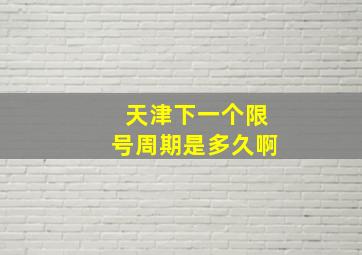 天津下一个限号周期是多久啊