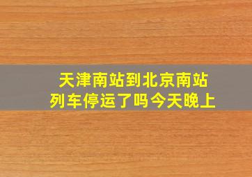 天津南站到北京南站列车停运了吗今天晚上