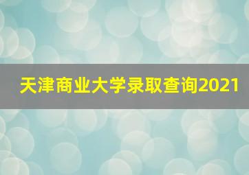 天津商业大学录取查询2021