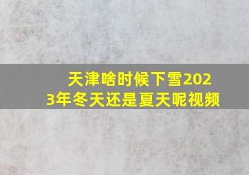 天津啥时候下雪2023年冬天还是夏天呢视频