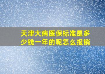 天津大病医保标准是多少钱一年的呢怎么报销