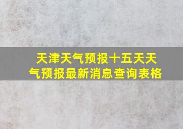 天津天气预报十五天天气预报最新消息查询表格