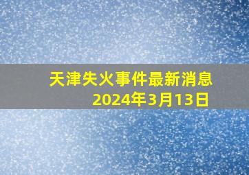 天津失火事件最新消息2024年3月13日