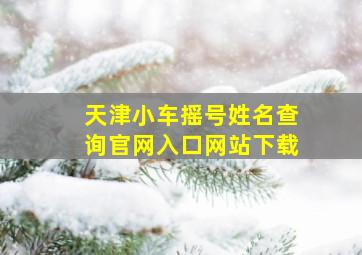 天津小车摇号姓名查询官网入口网站下载