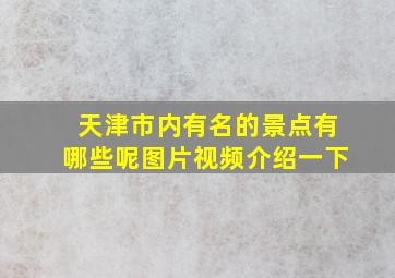 天津市内有名的景点有哪些呢图片视频介绍一下