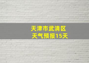 天津市武清区天气预报15天