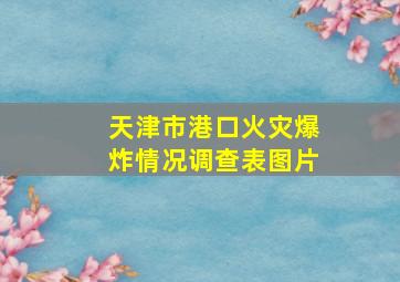 天津市港口火灾爆炸情况调查表图片