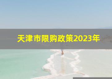 天津市限购政策2023年