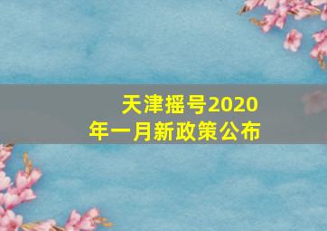 天津摇号2020年一月新政策公布