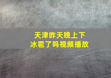 天津昨天晚上下冰雹了吗视频播放