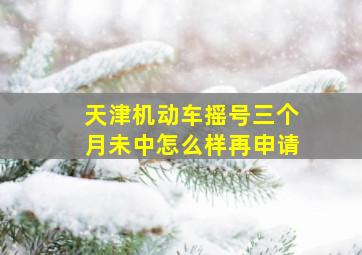 天津机动车摇号三个月未中怎么样再申请