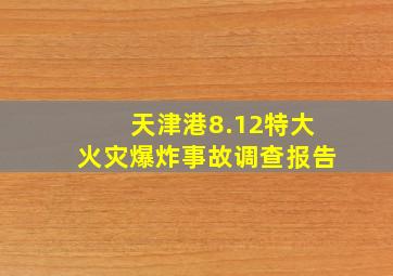 天津港8.12特大火灾爆炸事故调查报告